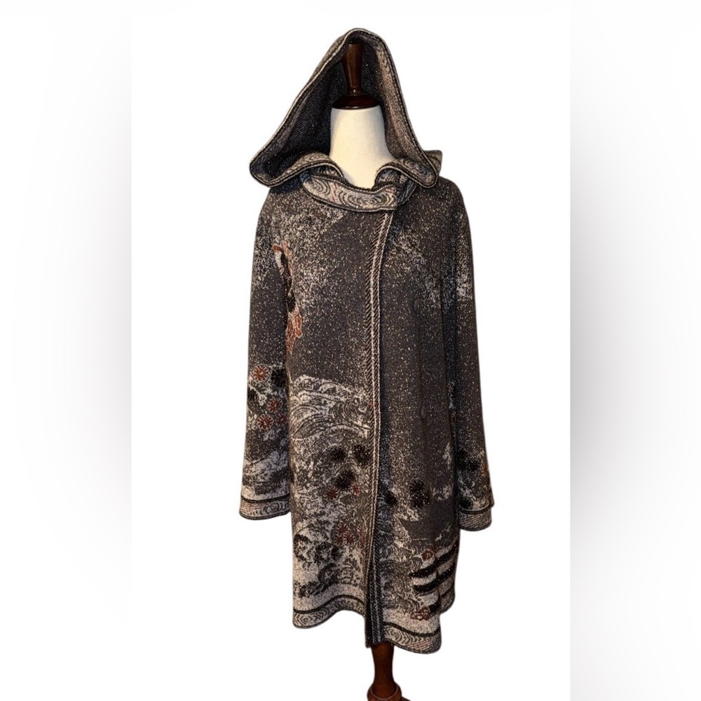 Missoni Hooded Knit Long Cardigan Sweater Coat - Picture 2 of 6